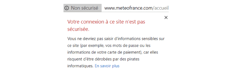 meteo-france site internet non-sécurisé